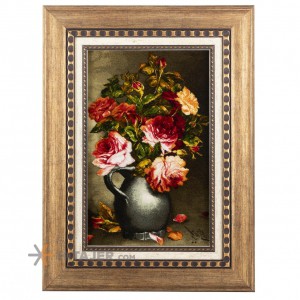 تابلو فرش دستباف تبریز طرح گل های رز در پارچ کد 901813