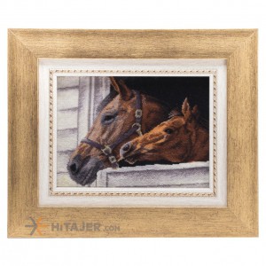 تابلو فرش دستباف دو کله اسب کد 901423