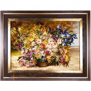 تابلو فرش دستباف طرح گل در گلدان سفالی کد 792086