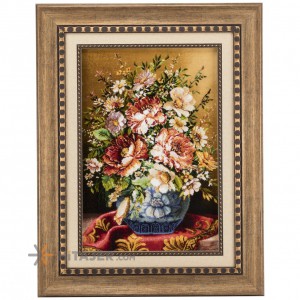 تابلو فرش دستباف گل با گلدان کد 901657