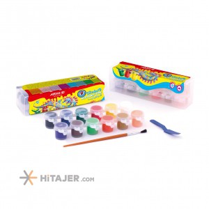 Arya 12 color poster paint in small cups