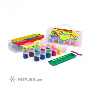 Arya 12 color poster paint in large cups