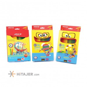 مداد رنگی ۳۶ رنگ مقوایی با تراش آریا