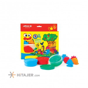 Arya 4 color finger paint set and spongy seals
