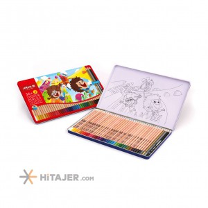 مداد رنگی 36 با 3 رنگ فلزی آریا