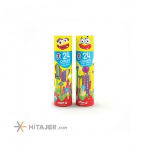 Arya 24 Color Pencils in round box Smiley