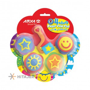 Arya 4 color finger paint set and spongy seals and rolling pin