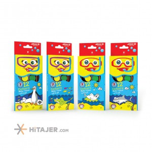 آبرنگ ۱۲ رنگ طرح کمان کوچک آریا