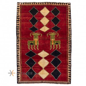 گبه دستباف قدیمی دو و نیم متری قشقایی کد 177093