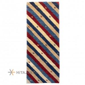 گبه دستباف قدیمی کناره طول دو متر قشقایی کد 177069