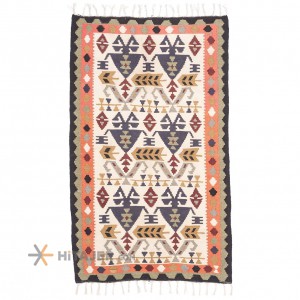 گلیم دستباف قدیمی ترکمن کد 102186