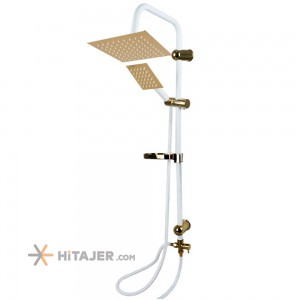 Zarsham golden and white square Universet bath shower