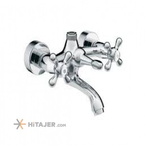 Shouder chrome plus baroque bathroom faucet