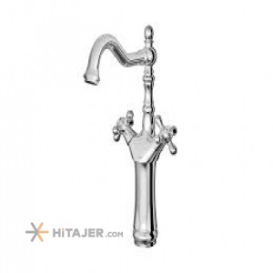 Shouder chrome plus baroque tall base basin faucet