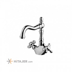 Shouder fixed chrome plus baroque basin faucet