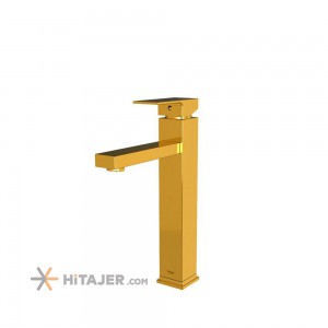 Shouder European model gold long base basin faucet