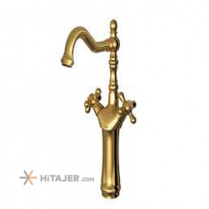Shouder Baroque Plus long base gold basin faucet