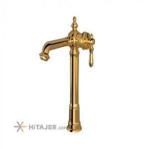 Shouder gold bizans tall base basin faucet