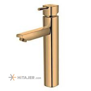 Shouder matte gold unique tall base basin faucet