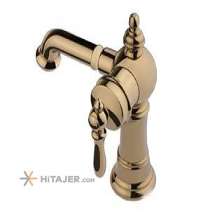 Shouder fixed matte gold bizans basin faucet
