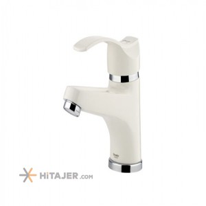 Shouder fixed chrome ivory opal basin faucet