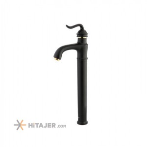 Shouder gold black loka tall base basin faucet