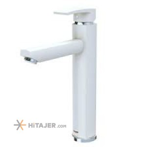 Shouder long base milky white chrome Unique basin faucet