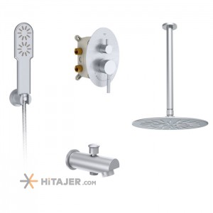 Shouder matte chrome rogen concealed bathroom shower