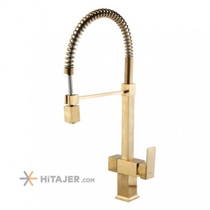 Shouder matte gold atlantic pull out kitchen faucet