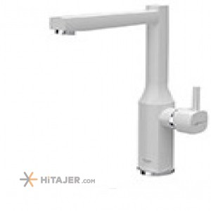 Shouder Unique Plus white chrome kitchen faucet