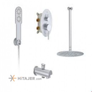 Shouder matte chrome rogen concealed bathroom shower