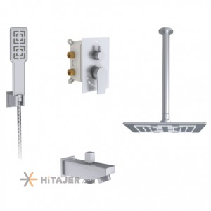 Shouder matte chrome romer concealed bathroom shower