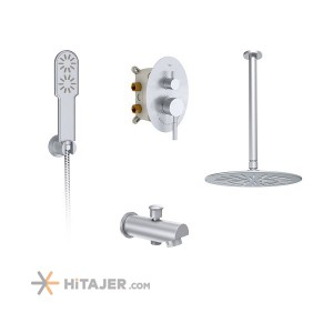 Shouder matte chrome rogen concealed bathroom shower