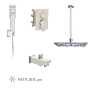 Shouder chrome ivory romer concealed bathroom shower