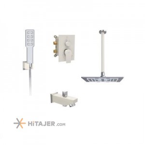 Shouder chrome ivory concealed bathroom shower