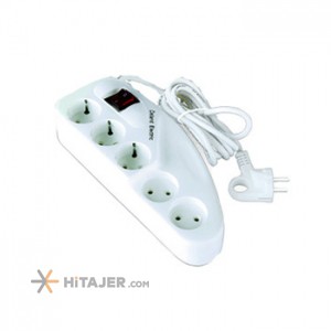 Deland 5 way power strip with earth