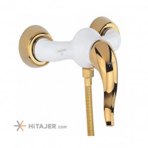 Jazireh gold white prans wall mounted faucet