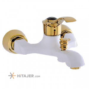Jazireh gold white elize wall mounted bathroom faucet