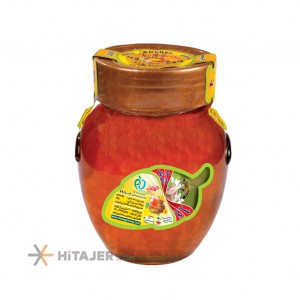 Golrang large 1000g Honey with wax in pot shape jar