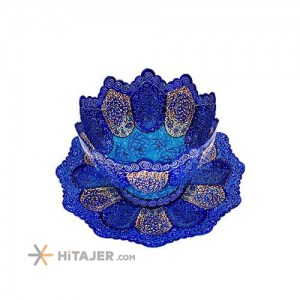 ست کاسه و بشقاب مینا کاری حجازی