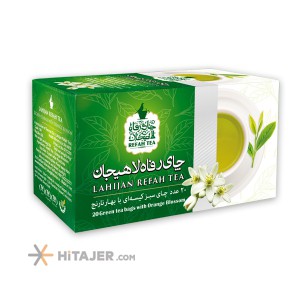 Refah lahijan 20 pcs green tea bag with natural orange blossom 40 g