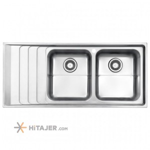 Steel Alborz in set fantasy double bowl sink code 734