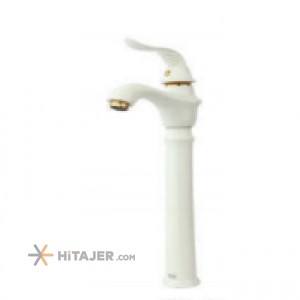 Rassan white  tall base basin faucet