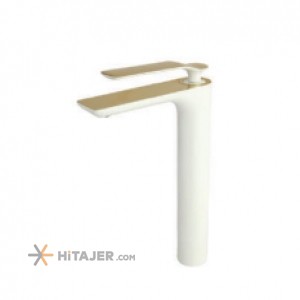 Rassan gold white violet tall base basin faucet