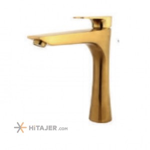 Rassan matte gold atis tall base basin faucet model Atis