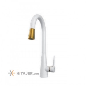 Rassan Sarina gold and white shower sink faucet