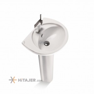 Morvarid Sanitary pedestal Wash Basin Diamond model 50 Cm