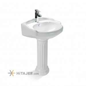 Morvarid Sanitary pedestal Wash Basin Zarrin model 65 Cm