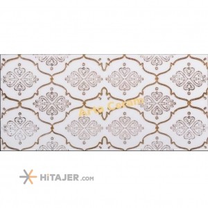 کاشی تک گل سفید طلایی آرتا سرام مدل هلن