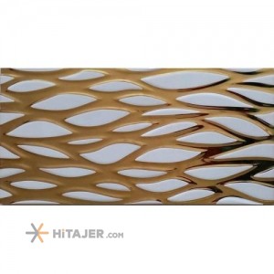 کاشی تک گل سفید طلایی آرتا سرام مدل گلبرگ